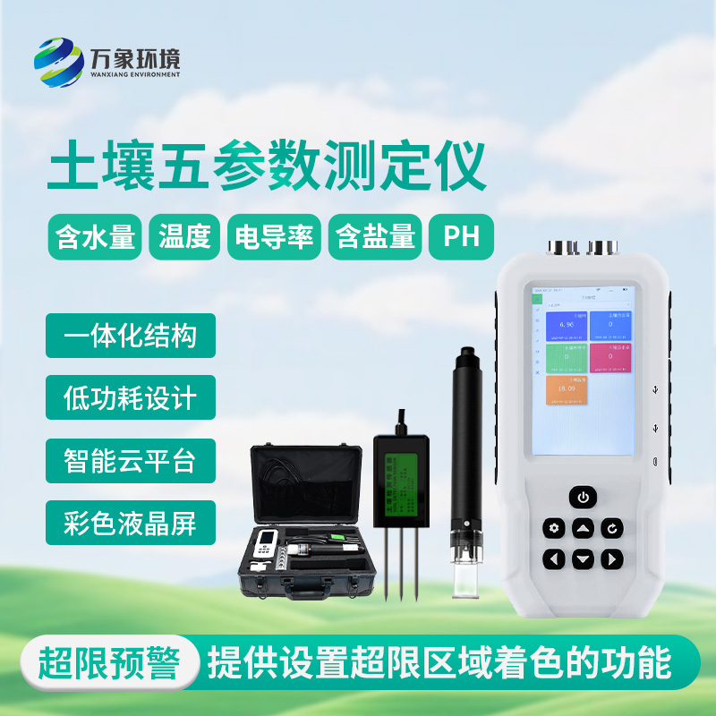 土壤測量儀，土壤溫濕度、電導率、含鹽量、pH五參數(shù)盡在掌握！
